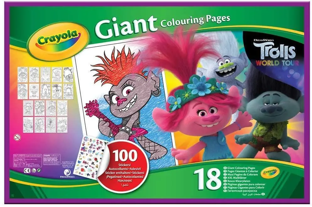 Crayola Trolls World Tour Giant Colouring Pages With Stickers 2