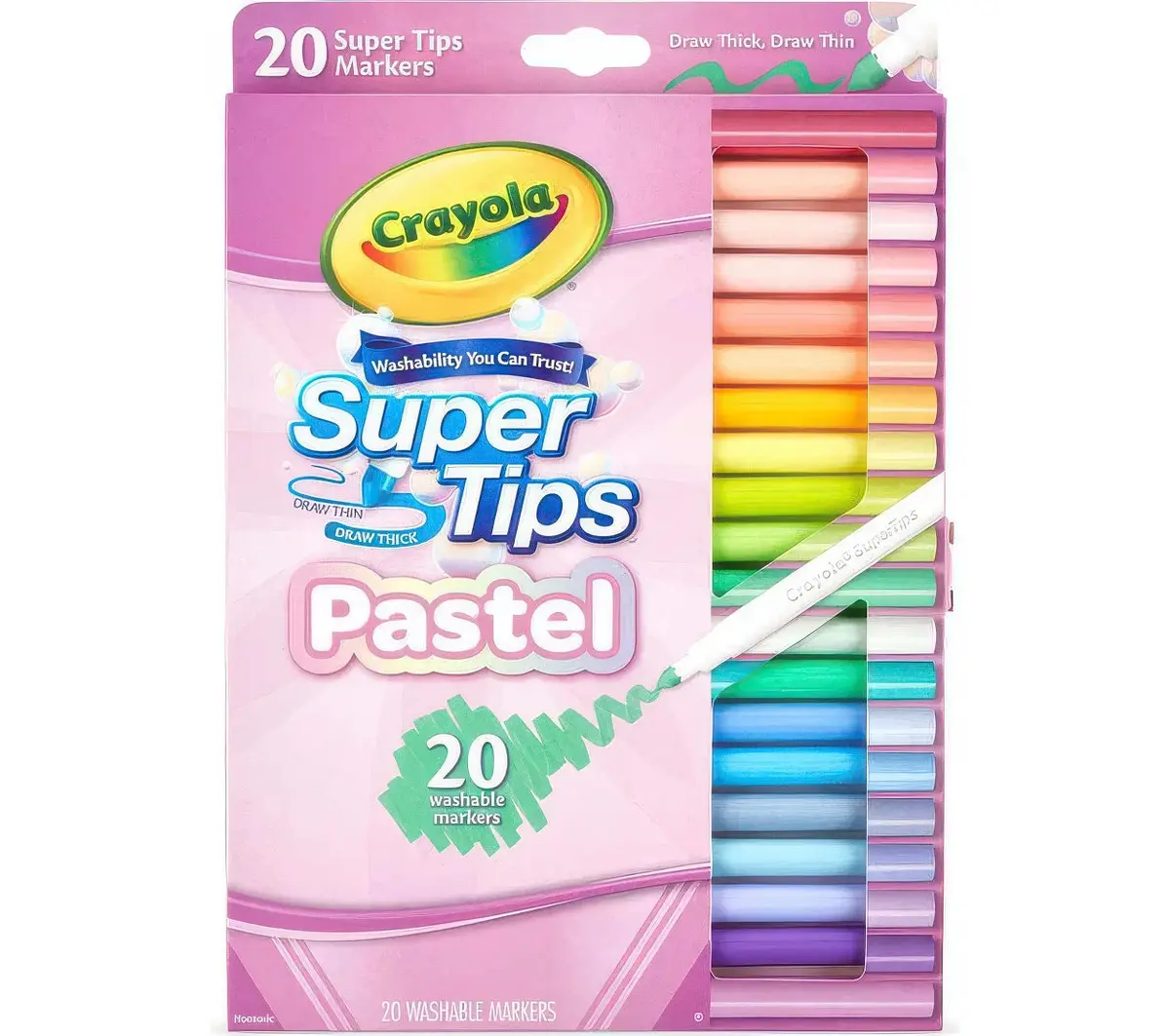 Crayola Washable Super Tips Pastel Markers 20 Count 1