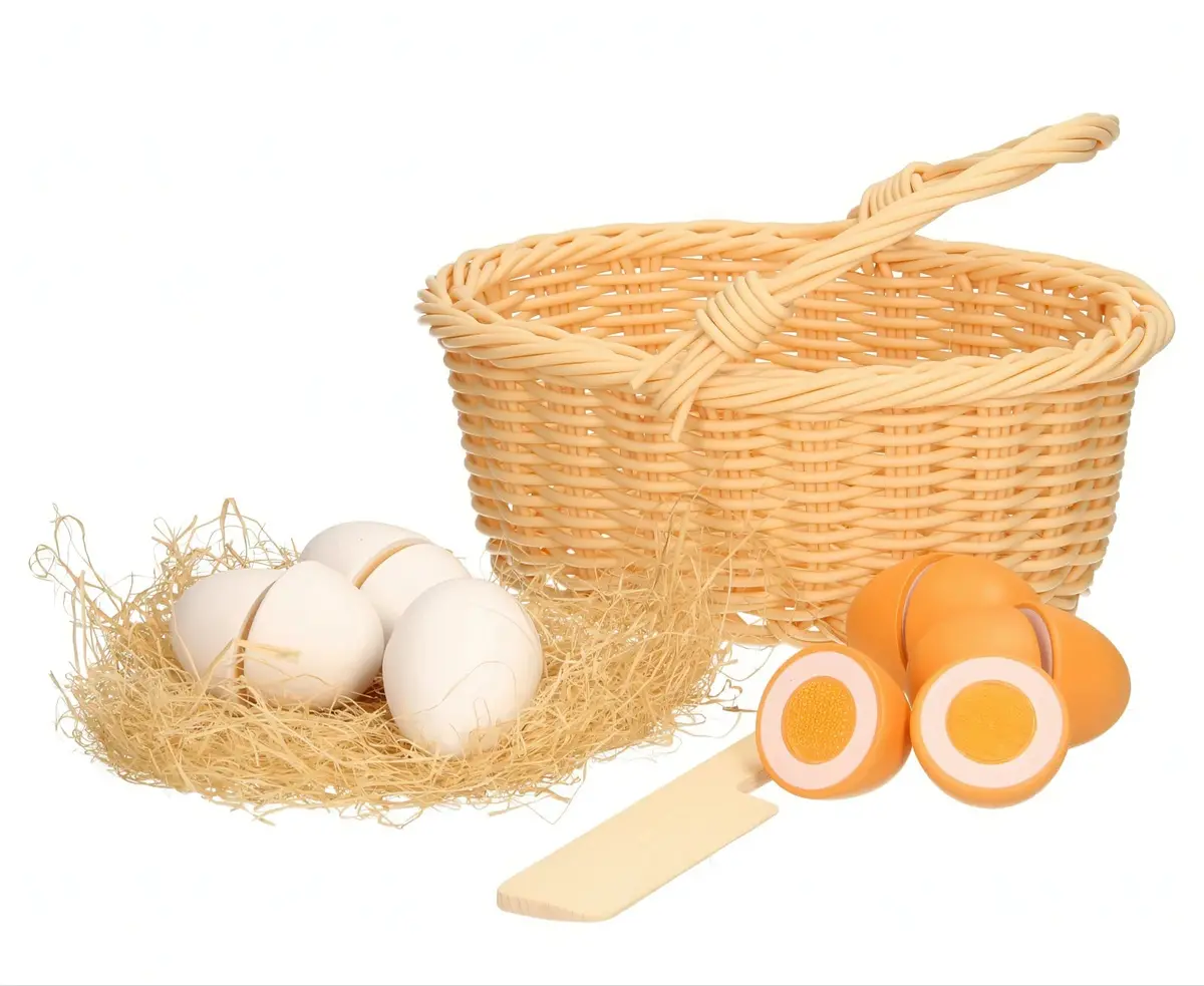 Cutting Eggs Wood In Basket 1