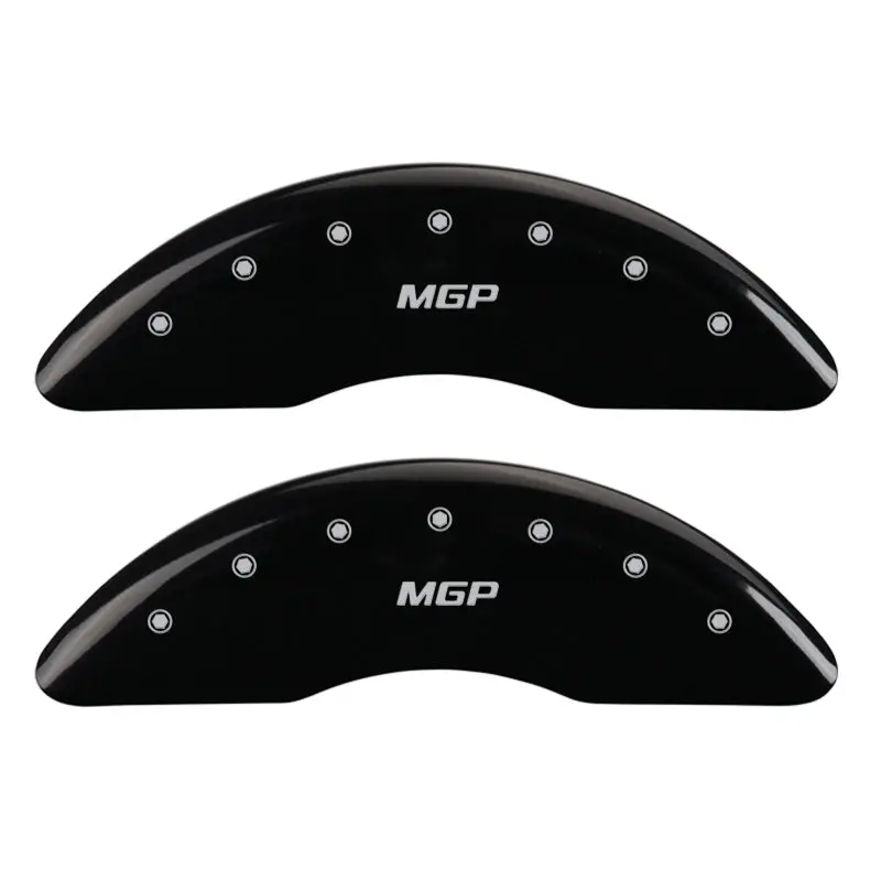 Mgp Engraved 4-Piston Caliper Covers – Front & Rear, Black Finish With Silver Accent Detailing 1