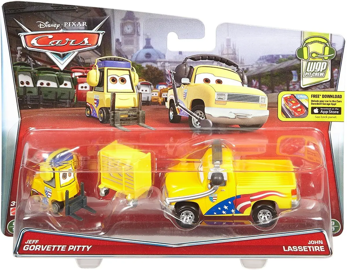 Disney Cars Dhl15 Jeff Gorvette Pitty And John Lassetire Playset 1