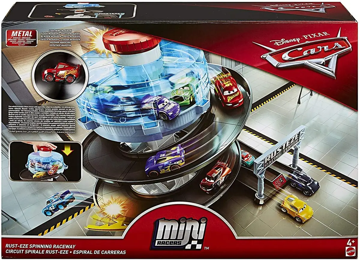 Disney Cars Fyn86 Movie Mini Spiral, Spinning Race Set 1