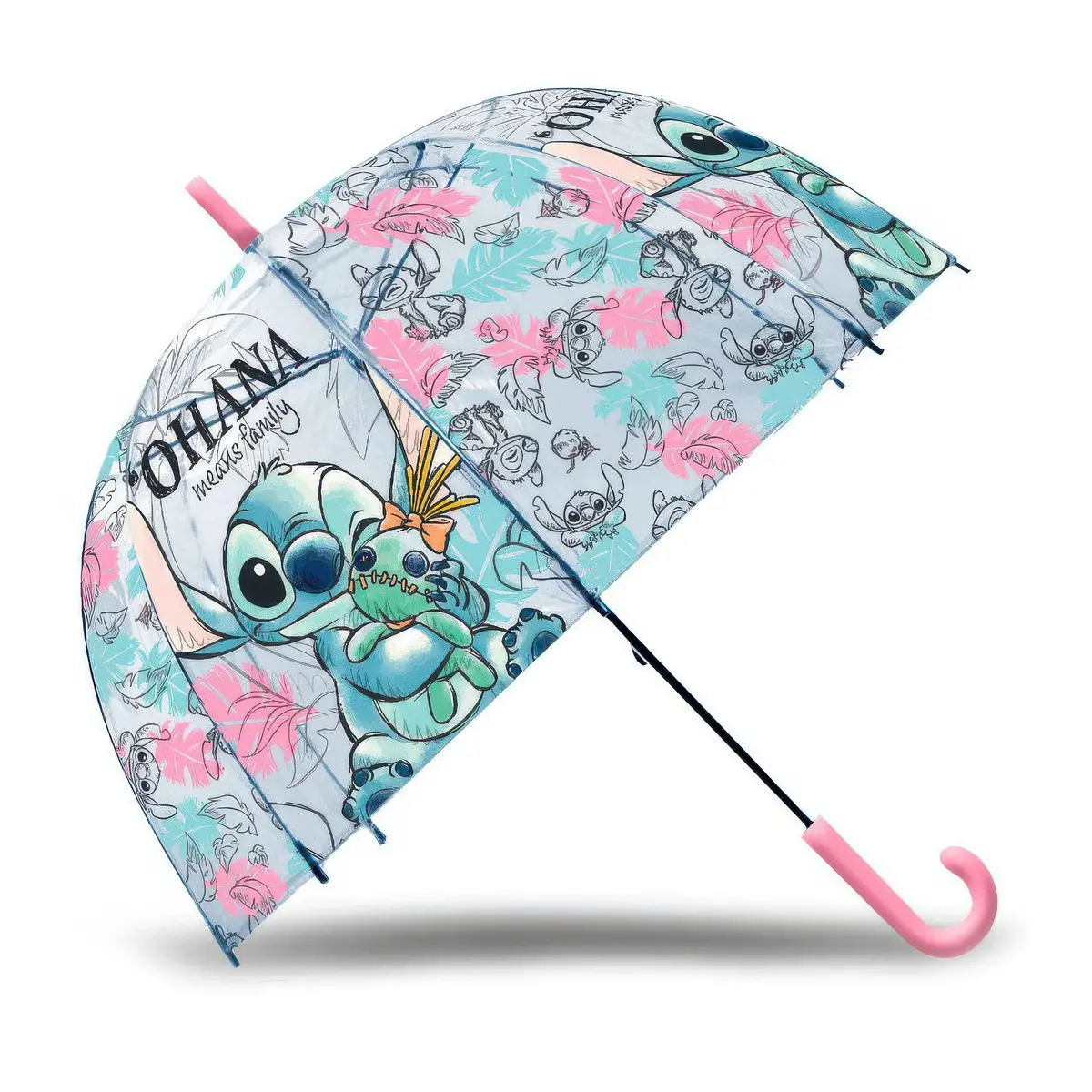 Disney Ohana Stitch 46Cm Transparent Bubble Manual Umbrella 1