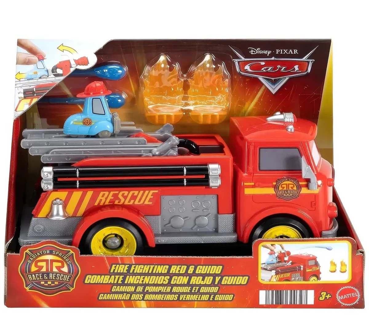 Disney Pixar Cars Race & Rescue Fire Fighting Fire Truck Playset 1