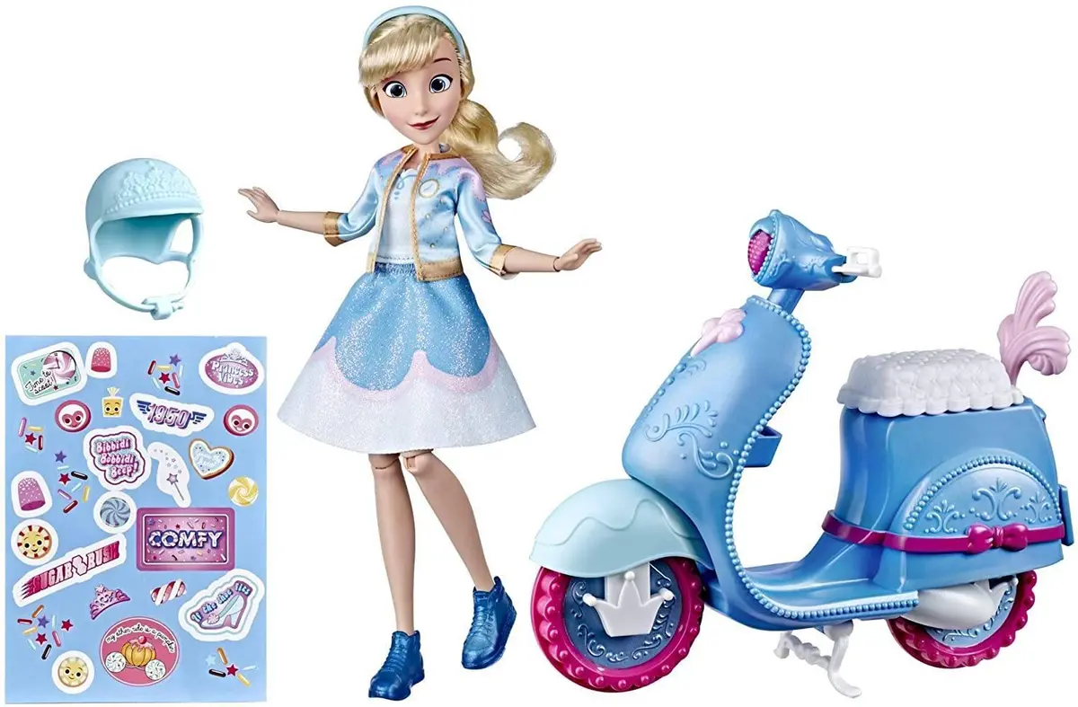 Disney Princess Comfy Squad Cinderella's Sweet Scooter, Fashion Doll 1