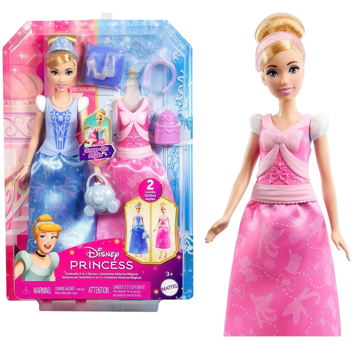 Disney Princess Cinderella 2 In 1 Stories Doll 1