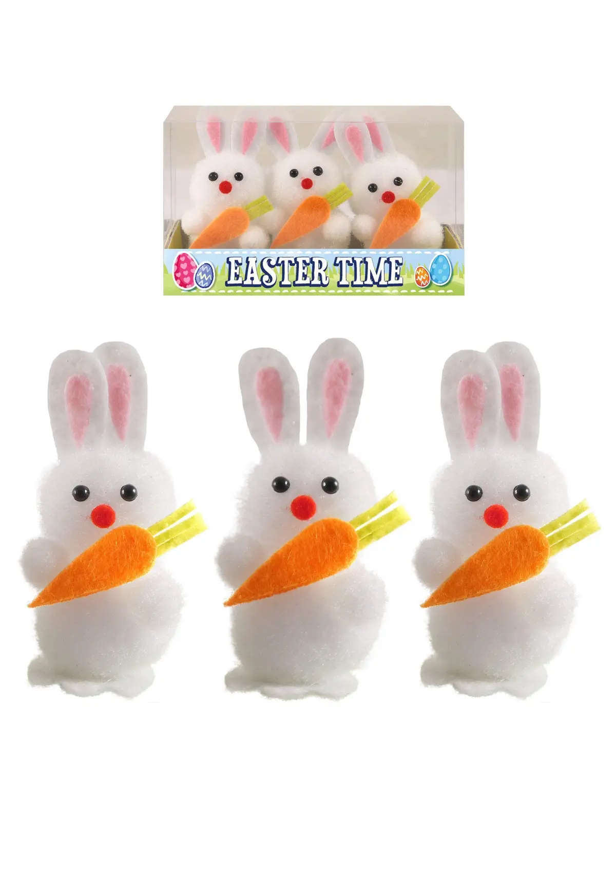 Easter Time Bunnies With Carrot - Pack Of 3 1