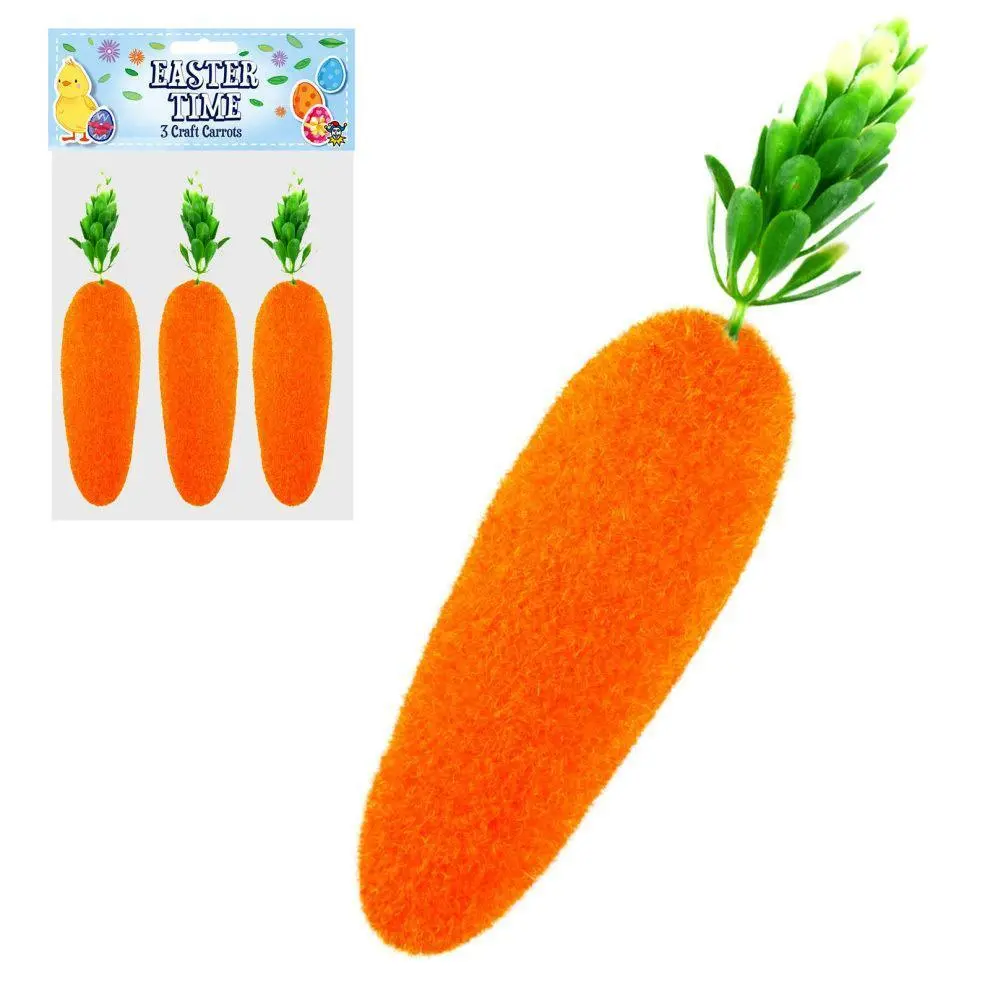 Easter Time Pack Of 3 Craft Carrots 15Cm 1