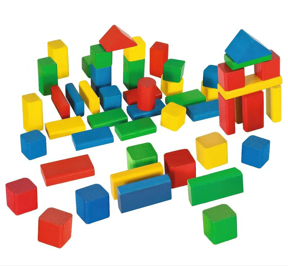 Eichhorn 50 Colourful Wooden Building Blocks 1