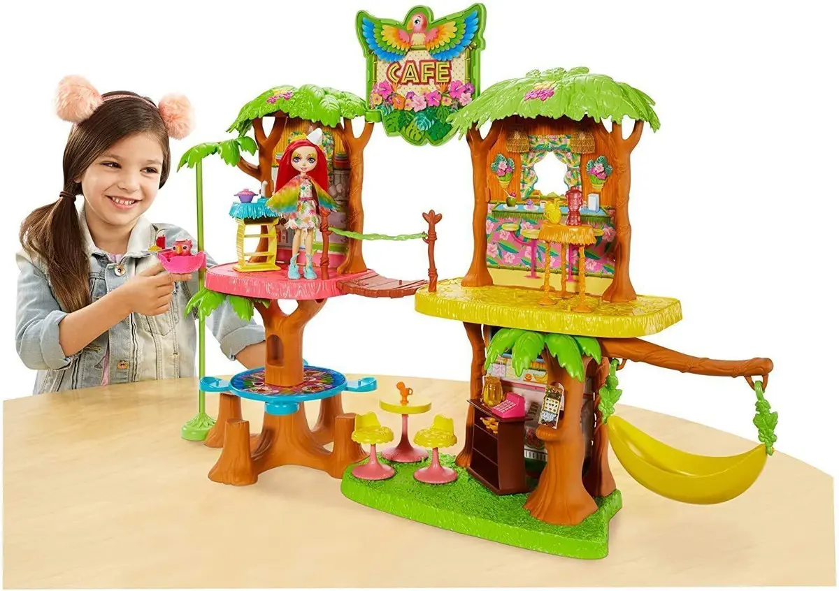 Enchantimals Gnc57 Junglewood Cafe & Peeki Parrot Doll Playset 1
