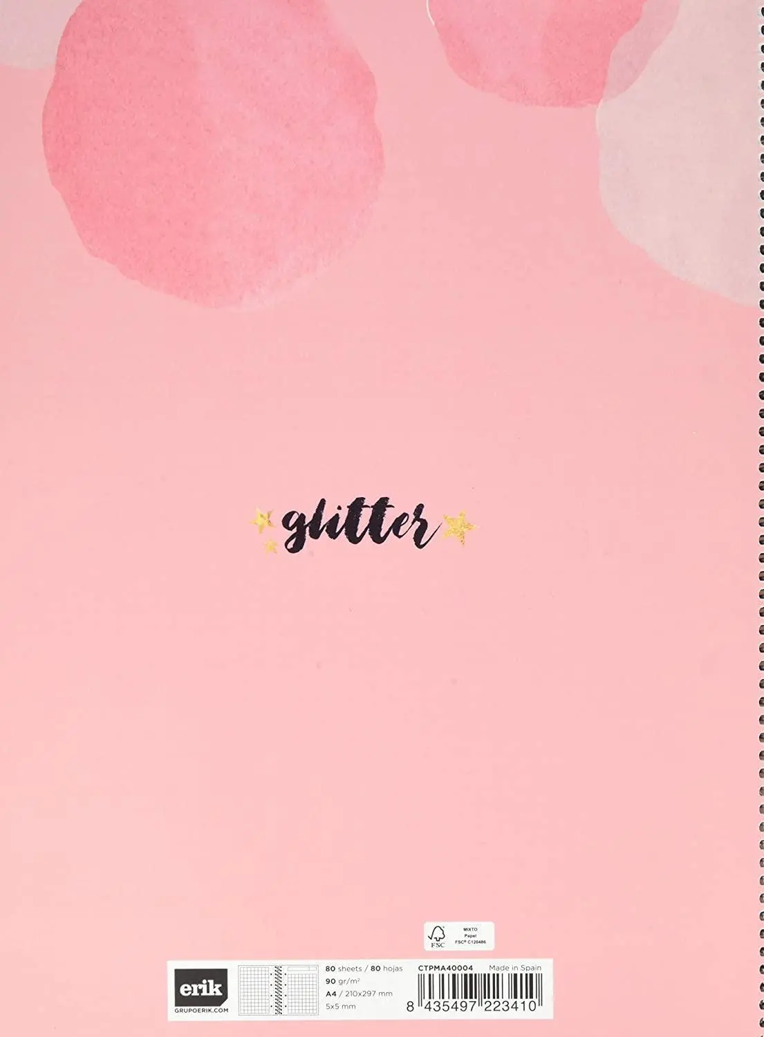Erik Grupo Notebook A4, Microperforated, Glitter Gold Dreams 2