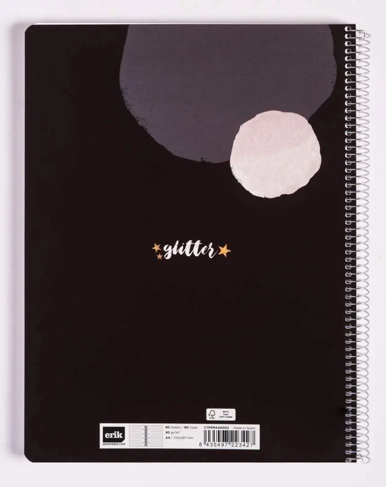 Erik Grupo Spiral Bound Notebook A4, Glitter Gold Dreams 2