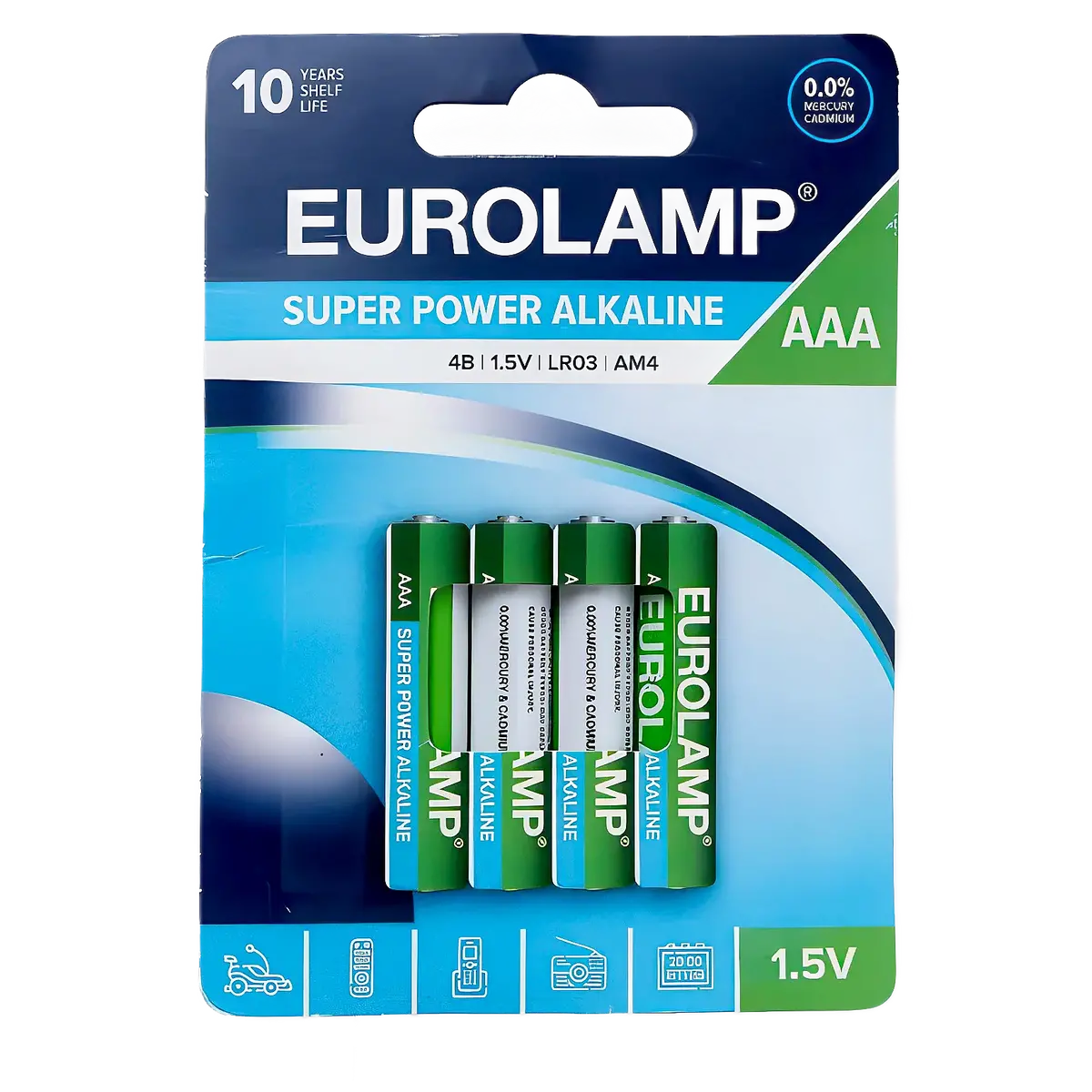 Eurolamp Super Power Alkaline Type Aaa Batteries - Pack Of 4 1