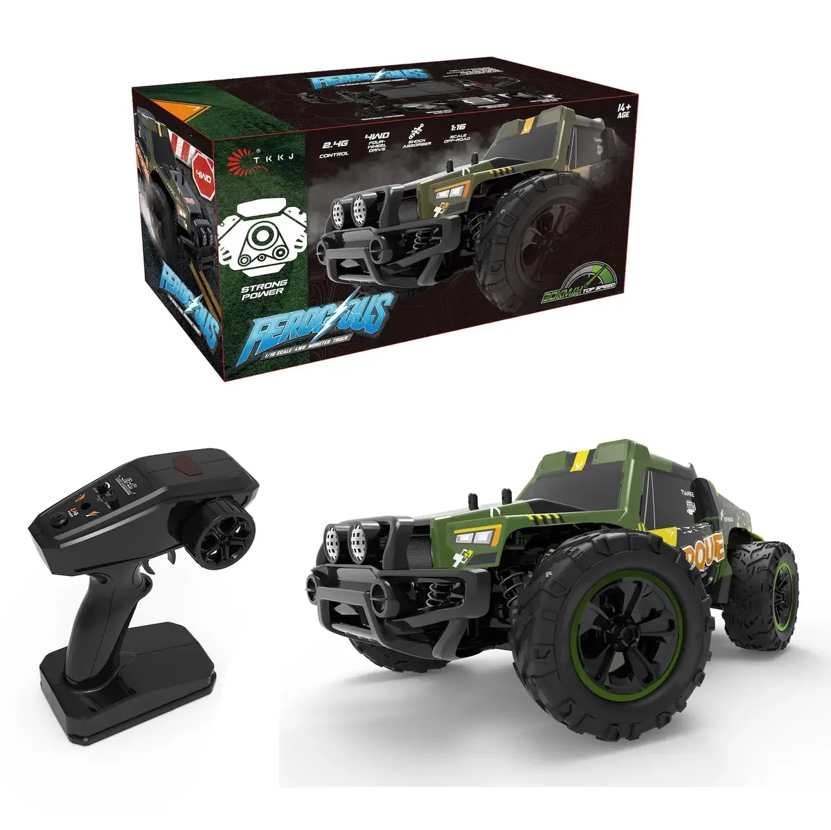 Ferocious Rc Remote Controlled Four-Wheel Drive Monster Truck 1