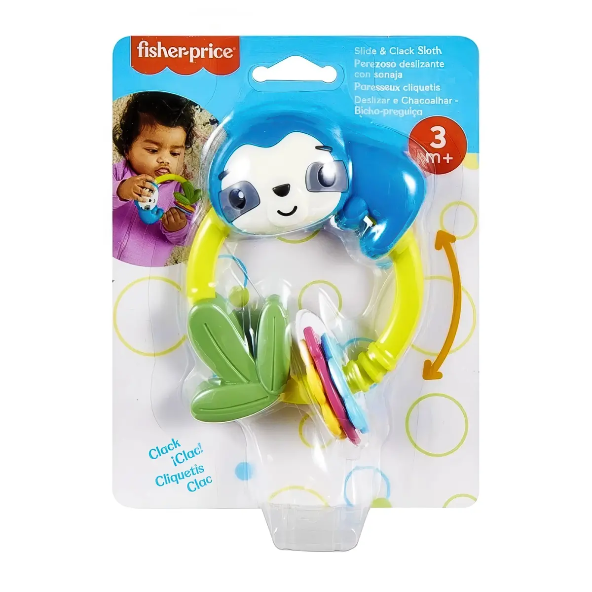 Fisher-Price Slide & Clack Sloth Rattle 1