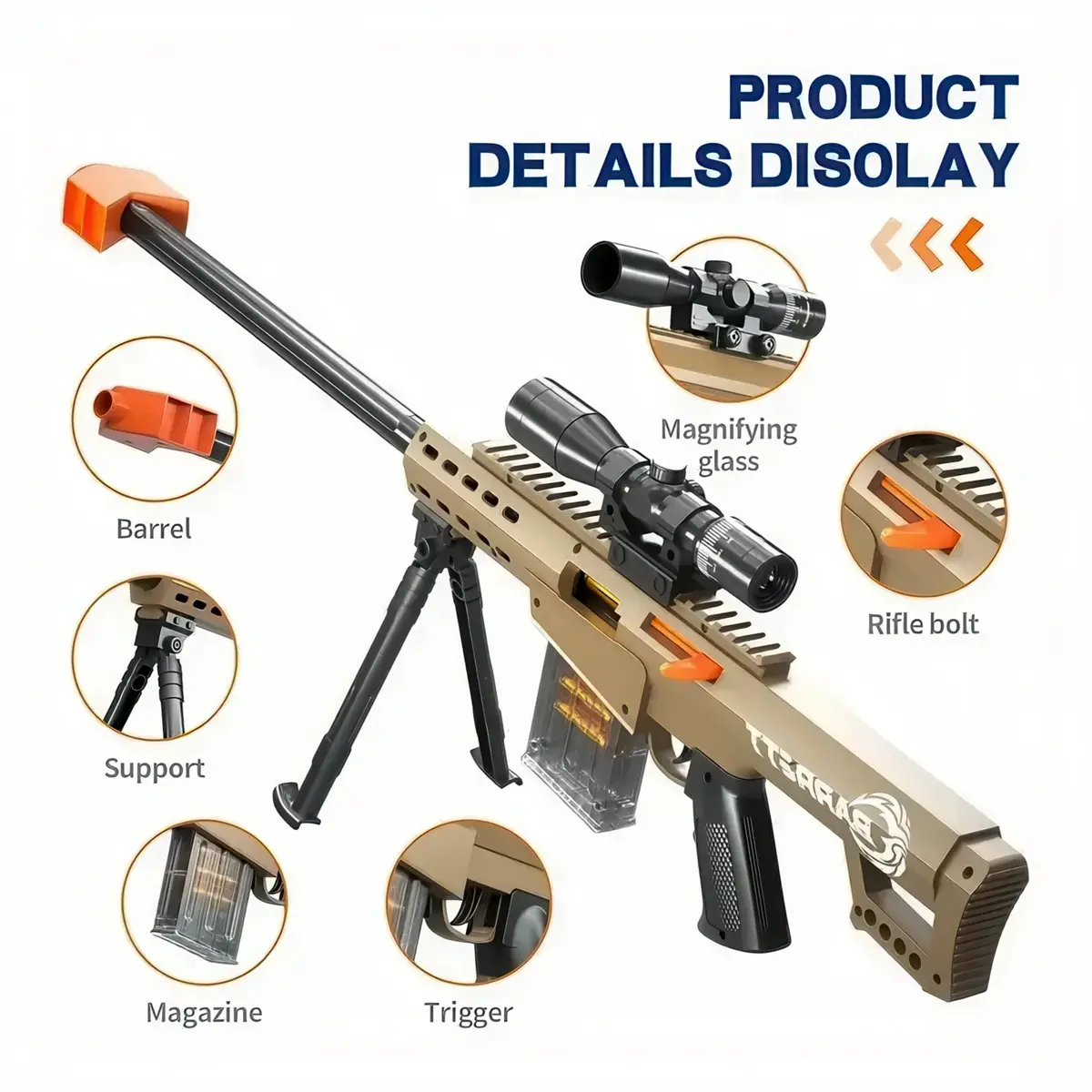 Foam Blaster 76Cm Toy Gun Rifle With Soft Bullets 1