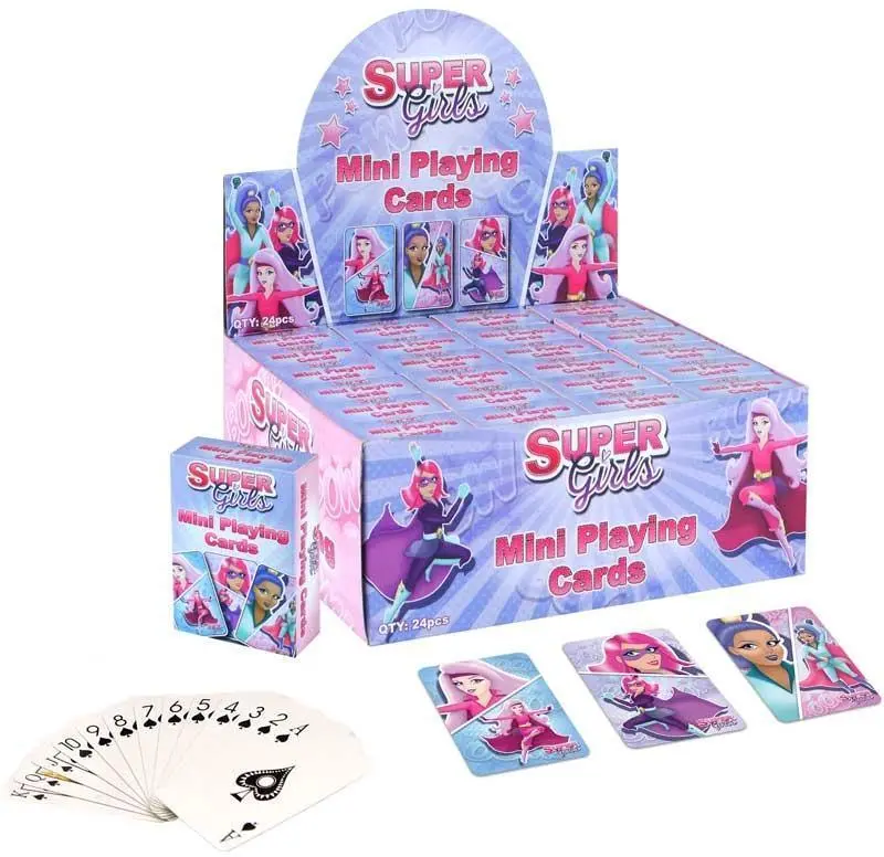 Fun Stationery Cards Playing Mini Super Girl 6 X 4Cm - Assortment 1