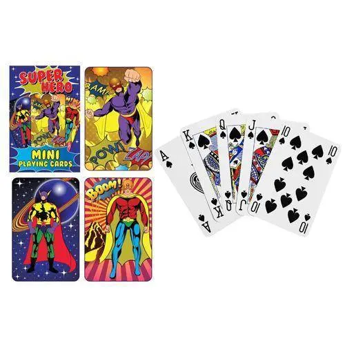 Fun Stationery Cards Playing Mini Super Hero 6 X 4Cm - Assortment 1