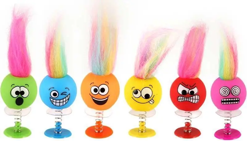 Fun Toys Jump Ups Smile Faces With Hair 6Cm - Assortment 1