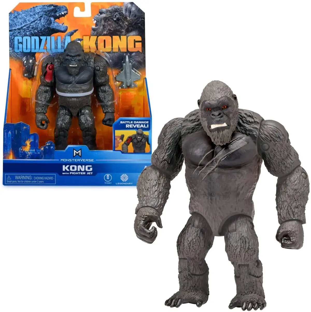 Godzilla Vs Kong 6-Inch Hollow Earth Monsters - Kong With Fighter Jet 1