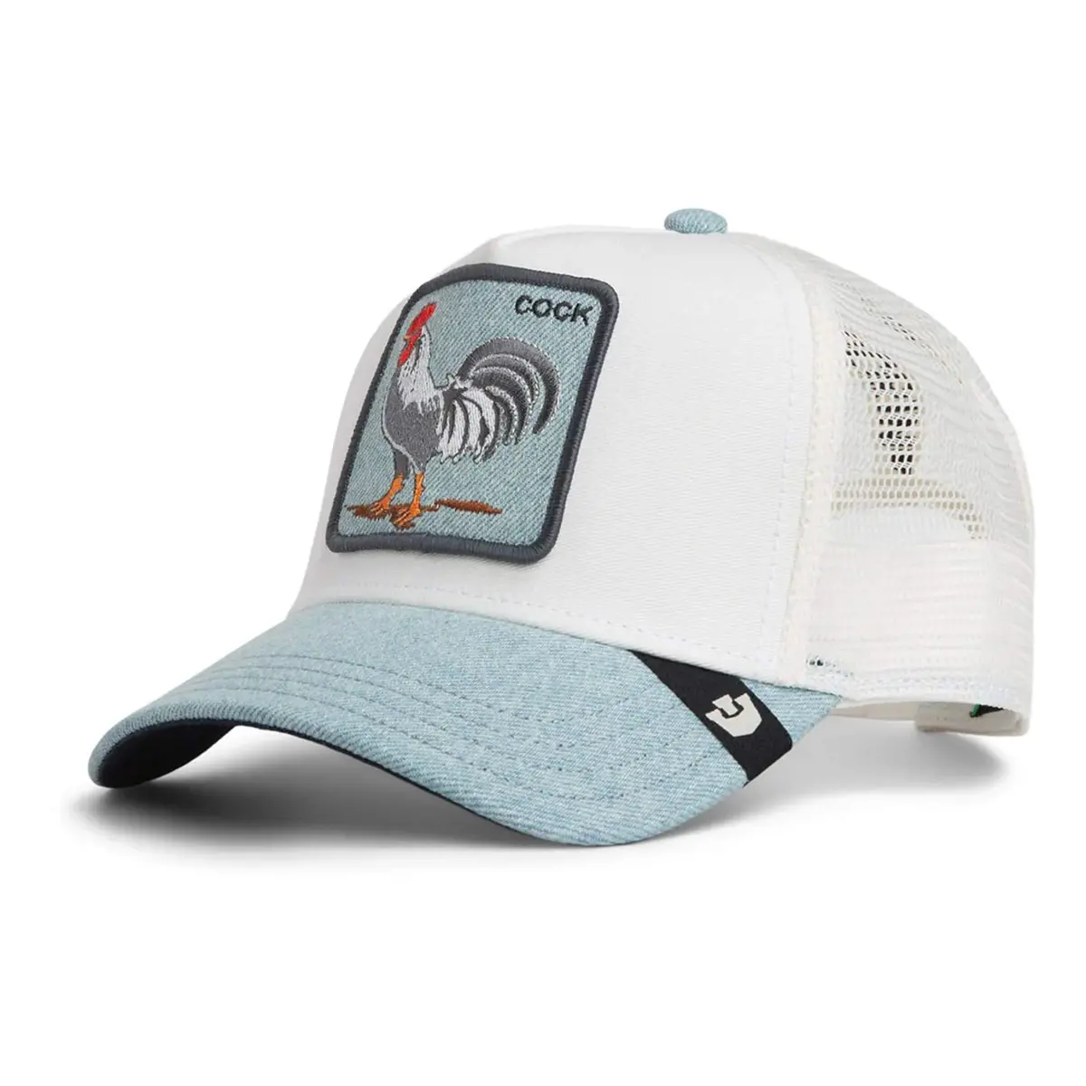 Denim Rooster Trucker Hat 1