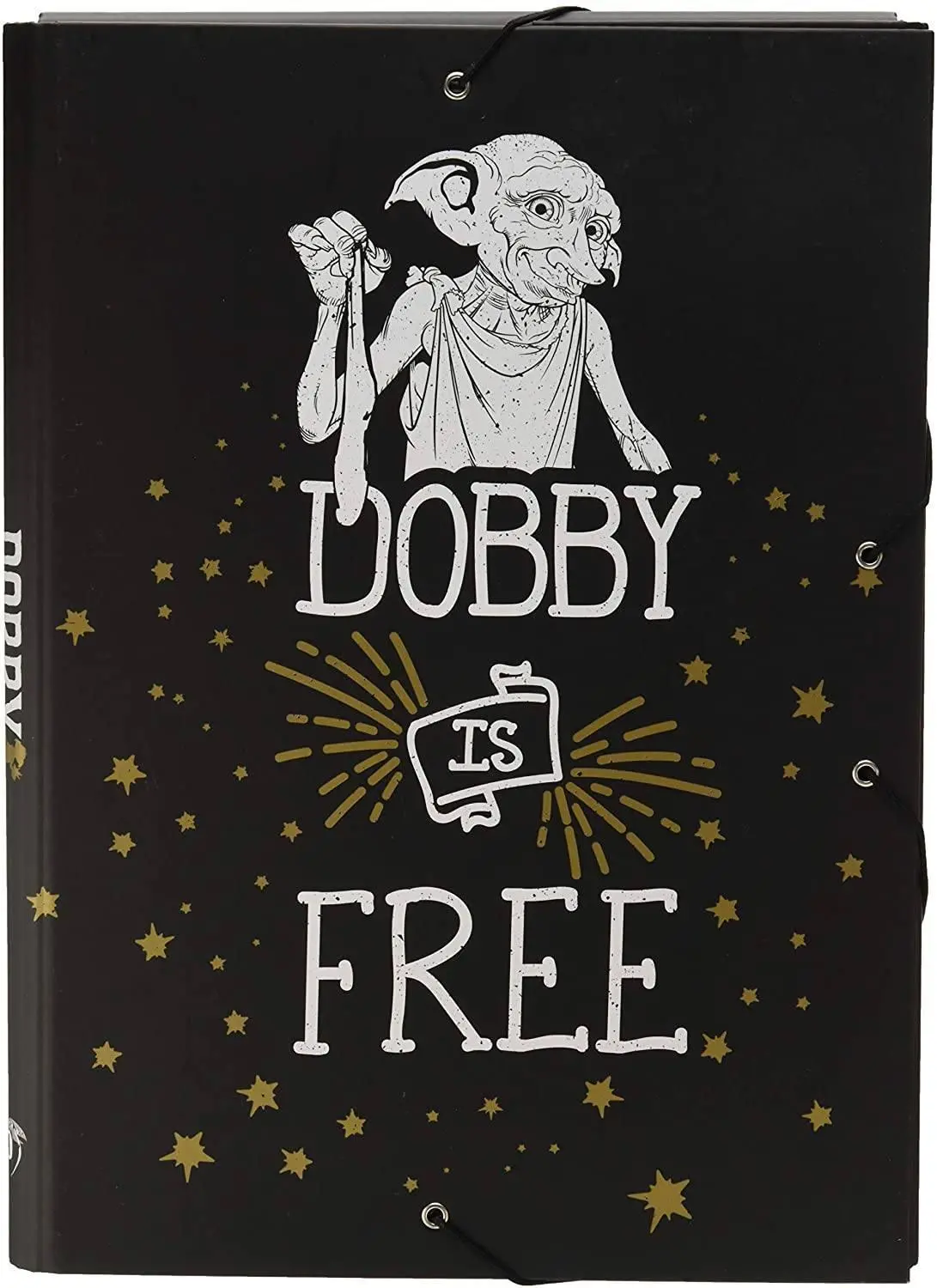 Harry Potter A4 Dobby Black, Elasticated 3 Flap Folder 1