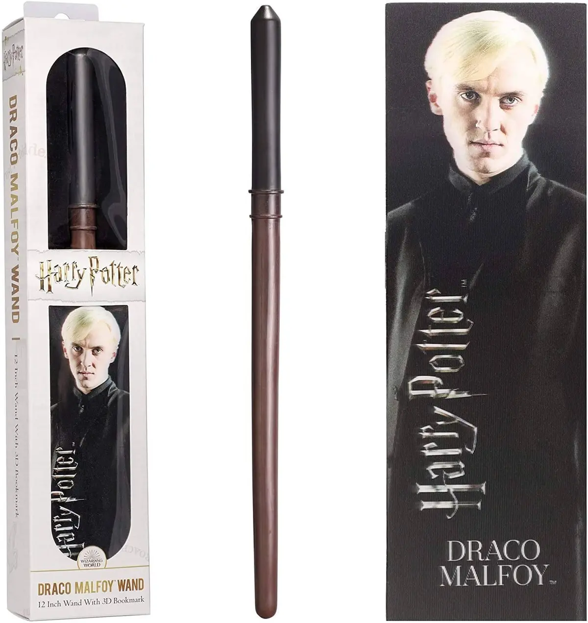Harry Potter Draco Malfoy Wand 12-Inch Wand With 3D Bookmark 1