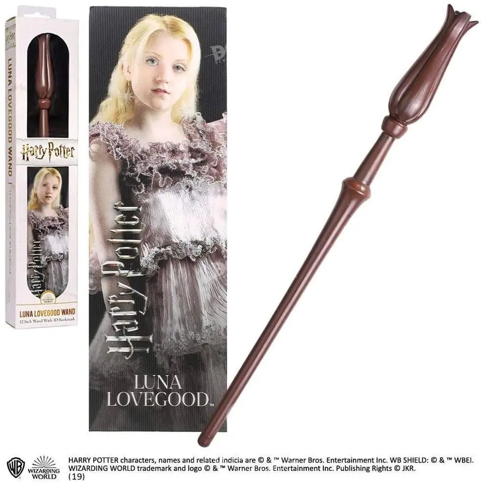 Harry Potter Luna Lovegood Wand 12-Inch Wand With 3D Bookmark 1