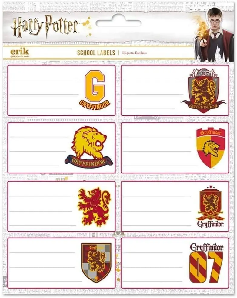 Harry Potter Self-Adhesive Labels - Gryffindor 1