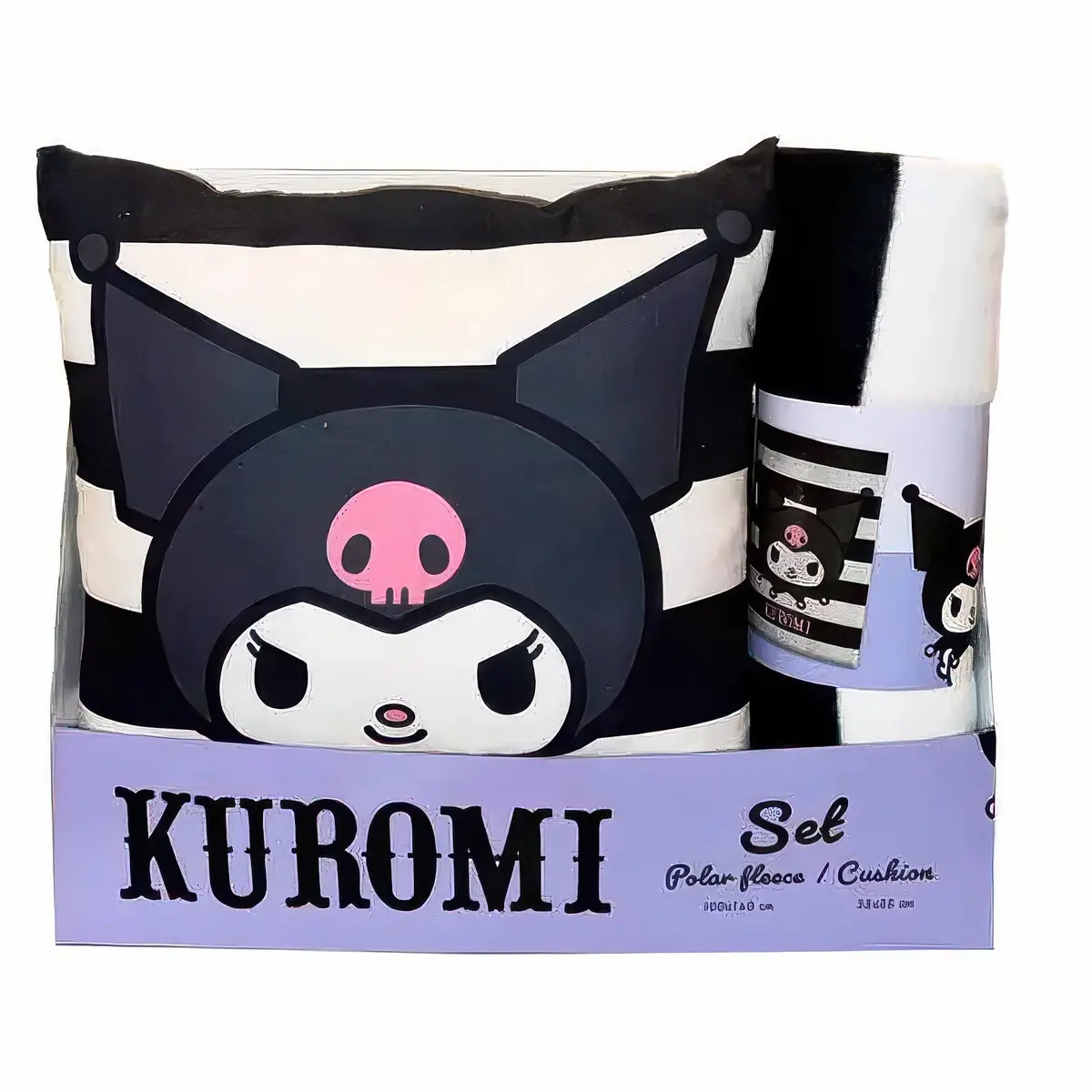 Hello Kitty Kuromi Polar Blanket & Cushion Set 1