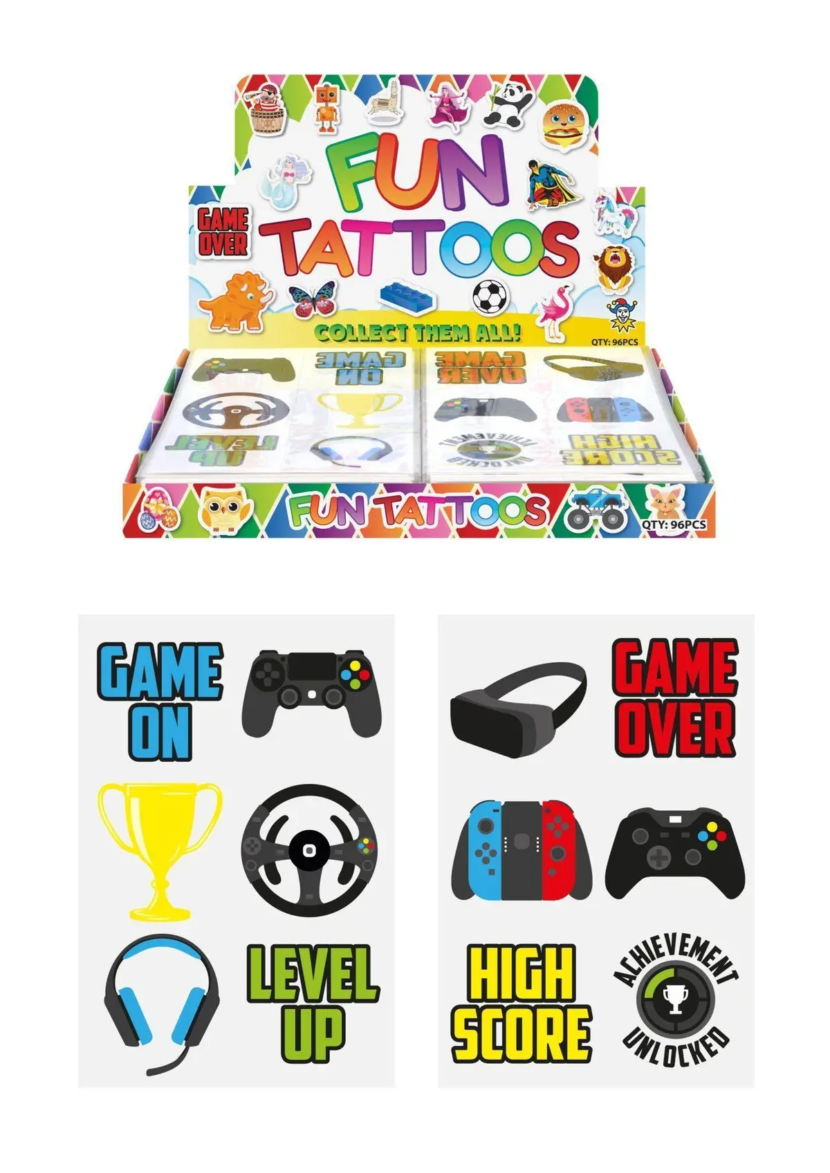 Hendrandt N51 514 Mini Gamer Temporary Tattoo Sheets 1