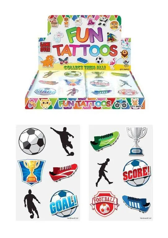 Hendrandt N51047 Mini Football Temporary Tattoo Sheets - Assorted 1