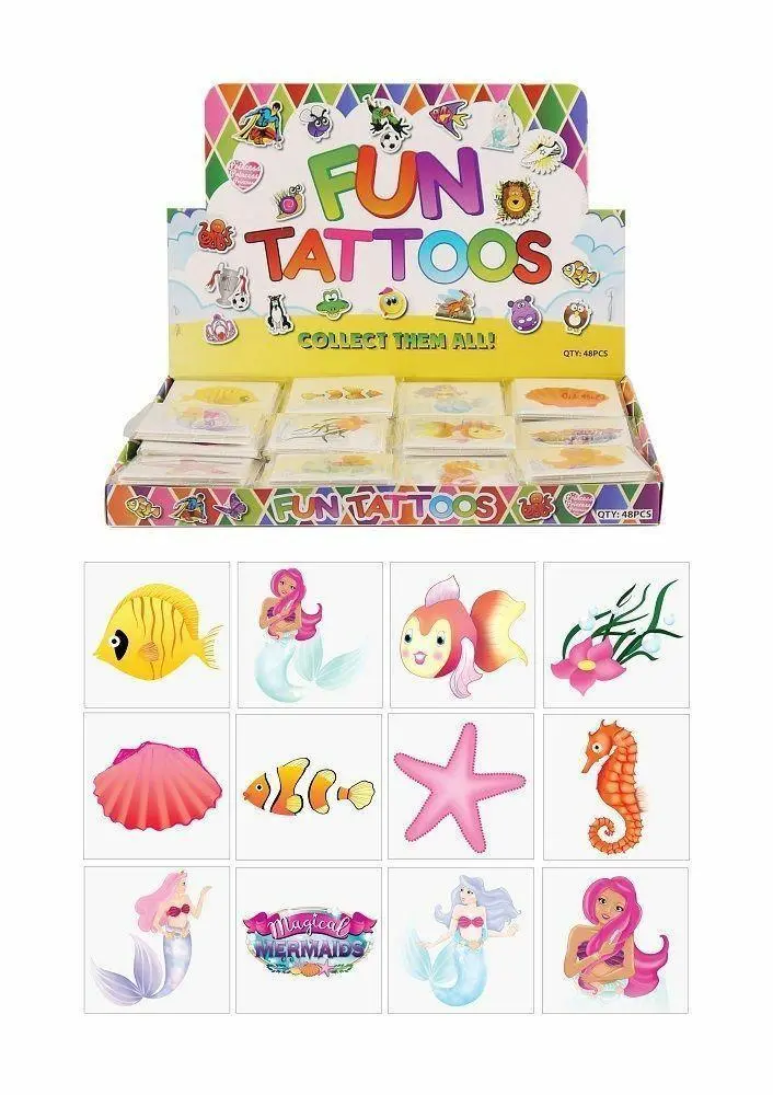 Hendrandt N51320 Mini Mermaid Temporary Tattoo Sheets - Assorted 1