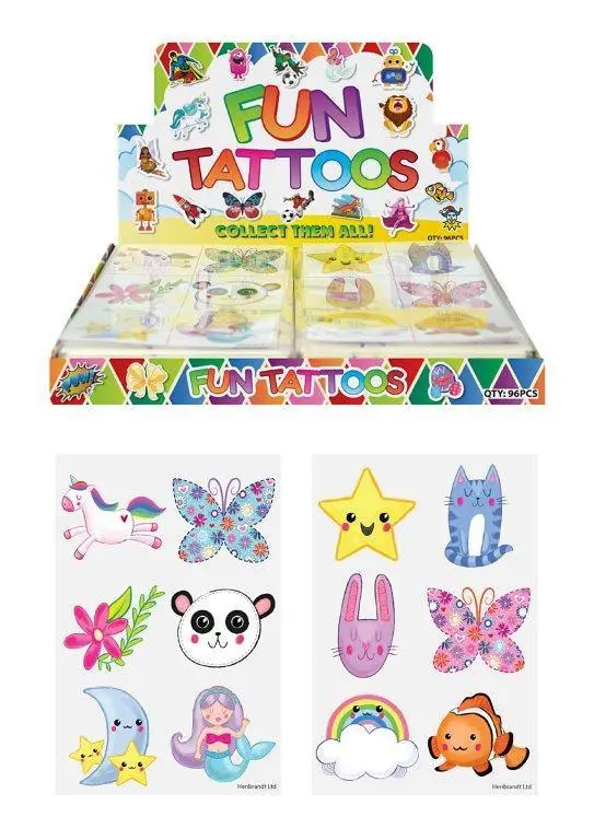 Hendrandt N51430 Mini Cute Temporary Tattoo Sheets - Assorted 1