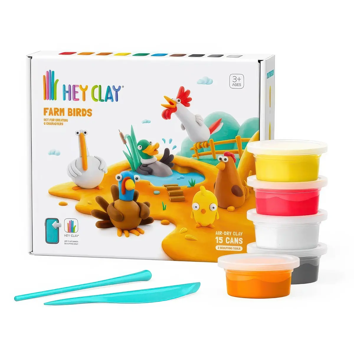 Hey Clay Farm Birds - Children's Modelling Clay Set 1