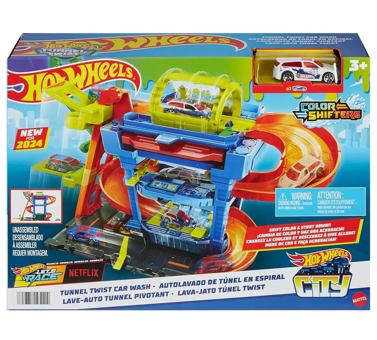 Hot Wheels City Tunnel Twist Car Wash Play Set 1