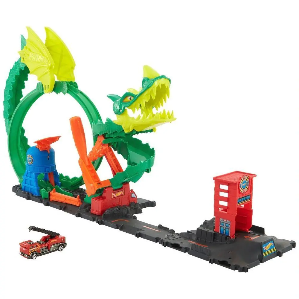 Hot Wheels Dragon Drive Firefight Playset And Vehicle 1