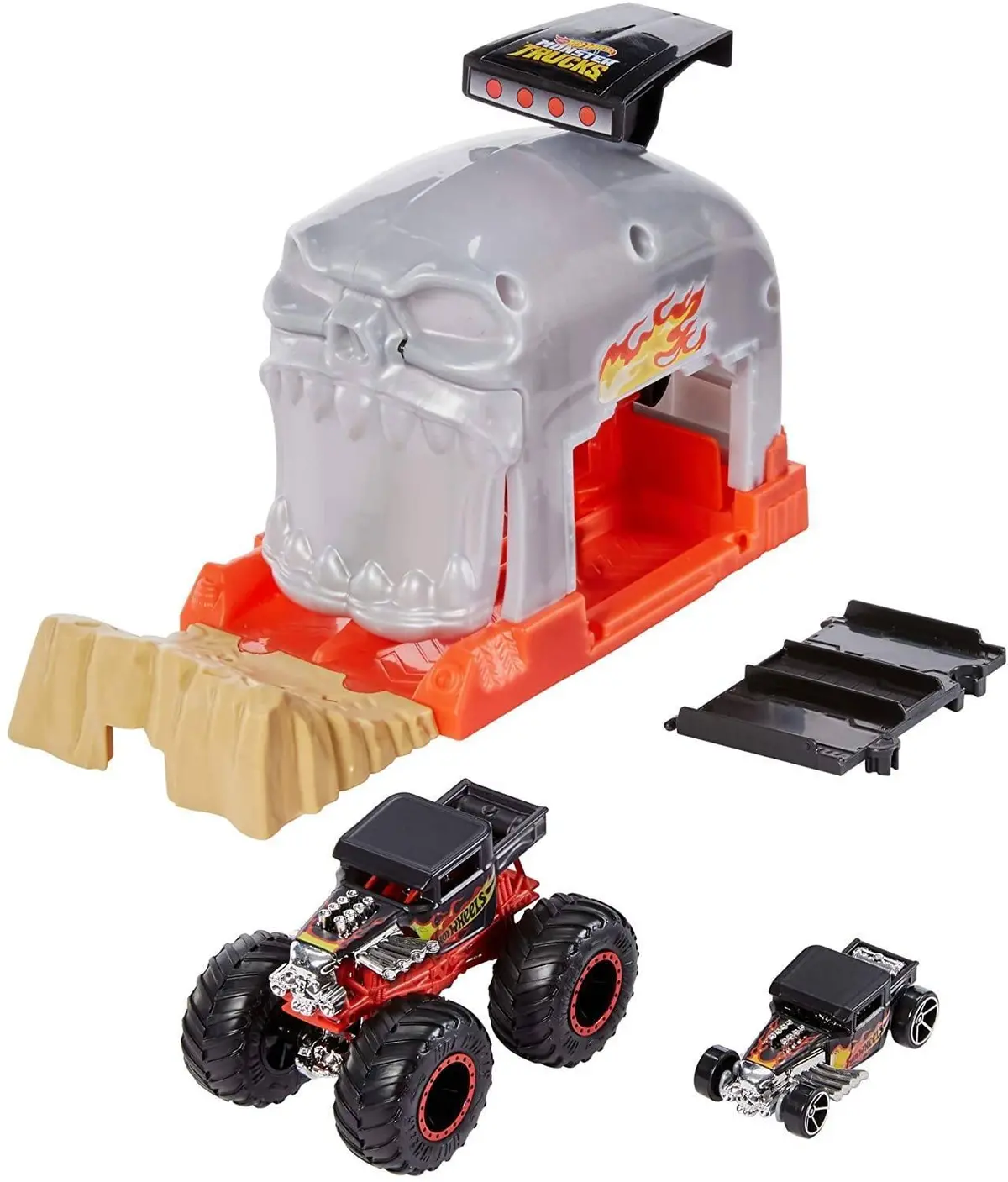 Hot Wheels Gky02 Monster Trucks Pit And Launch Bone Shaker Playset 1