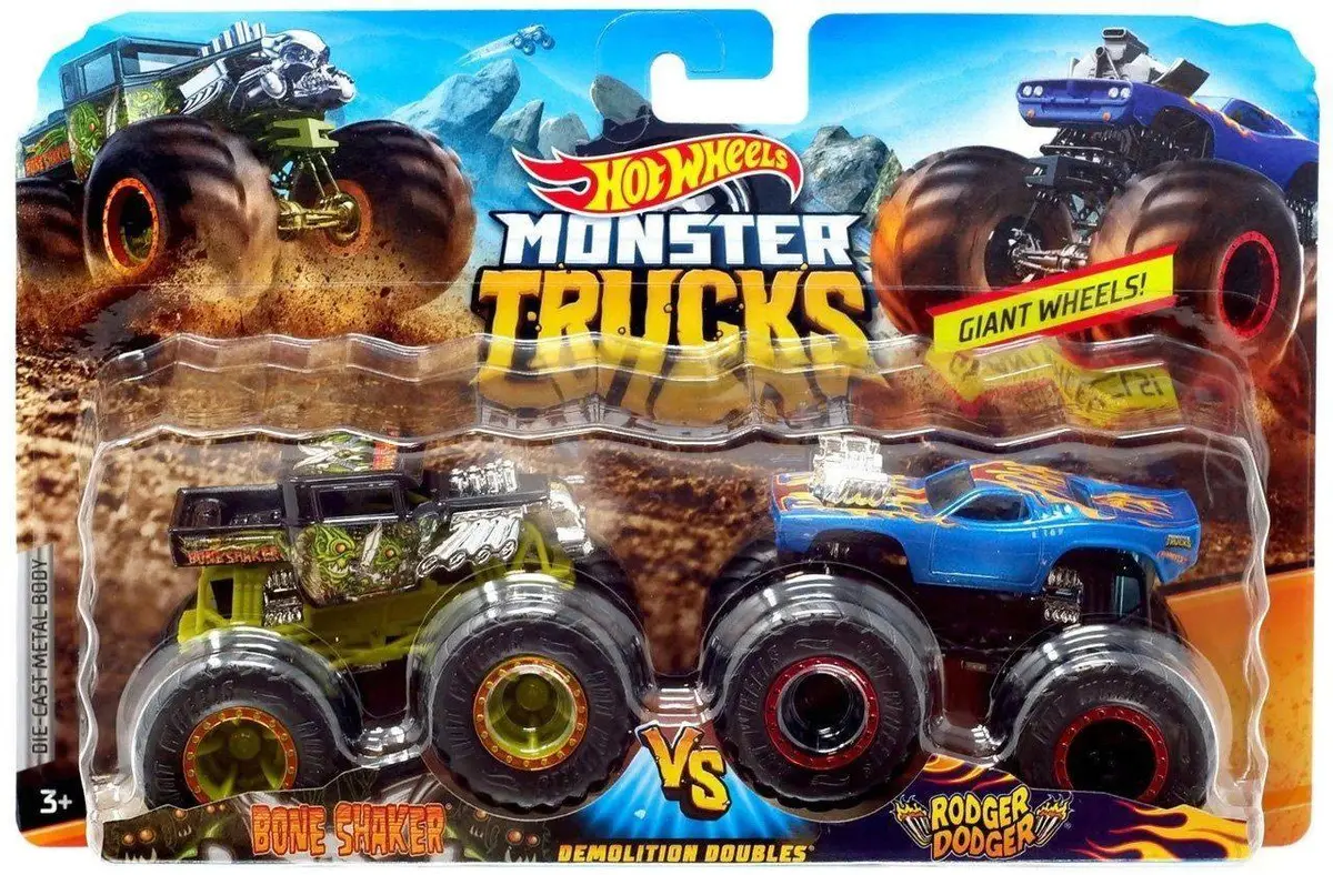 Hot Wheels Monster Trucks Demolition Doubles - Bone Shaker Vs Rodger Dodger 1