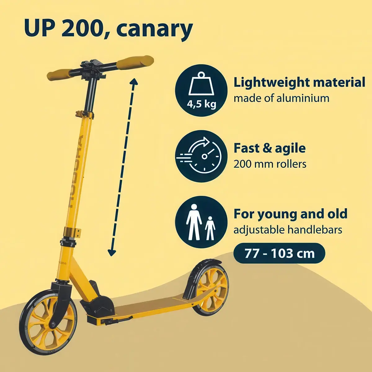 Hudora Scooter Up 200 - Canary Yellow 2