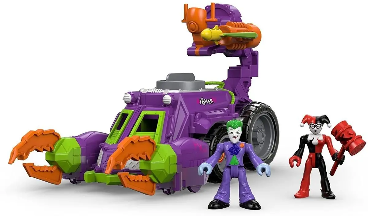 Fisher-Price Imaginext Dwv56 Joker And Harley Quinn Battle Vehicle Cars 1