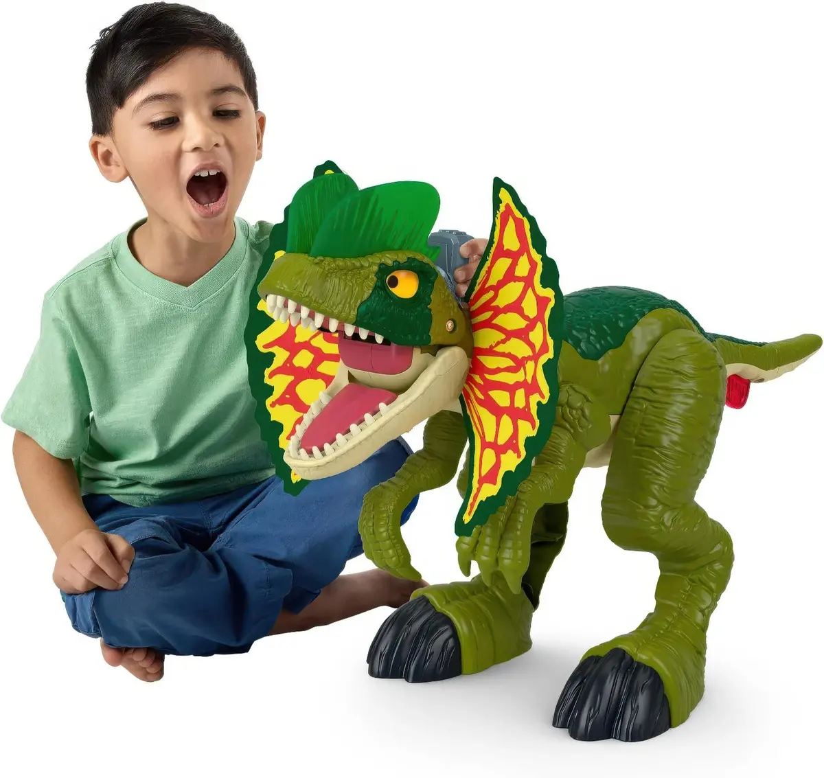 Imaginext Jurassic World Dinosaur 66Cm Toy Batting Action Dilophosaurus 1