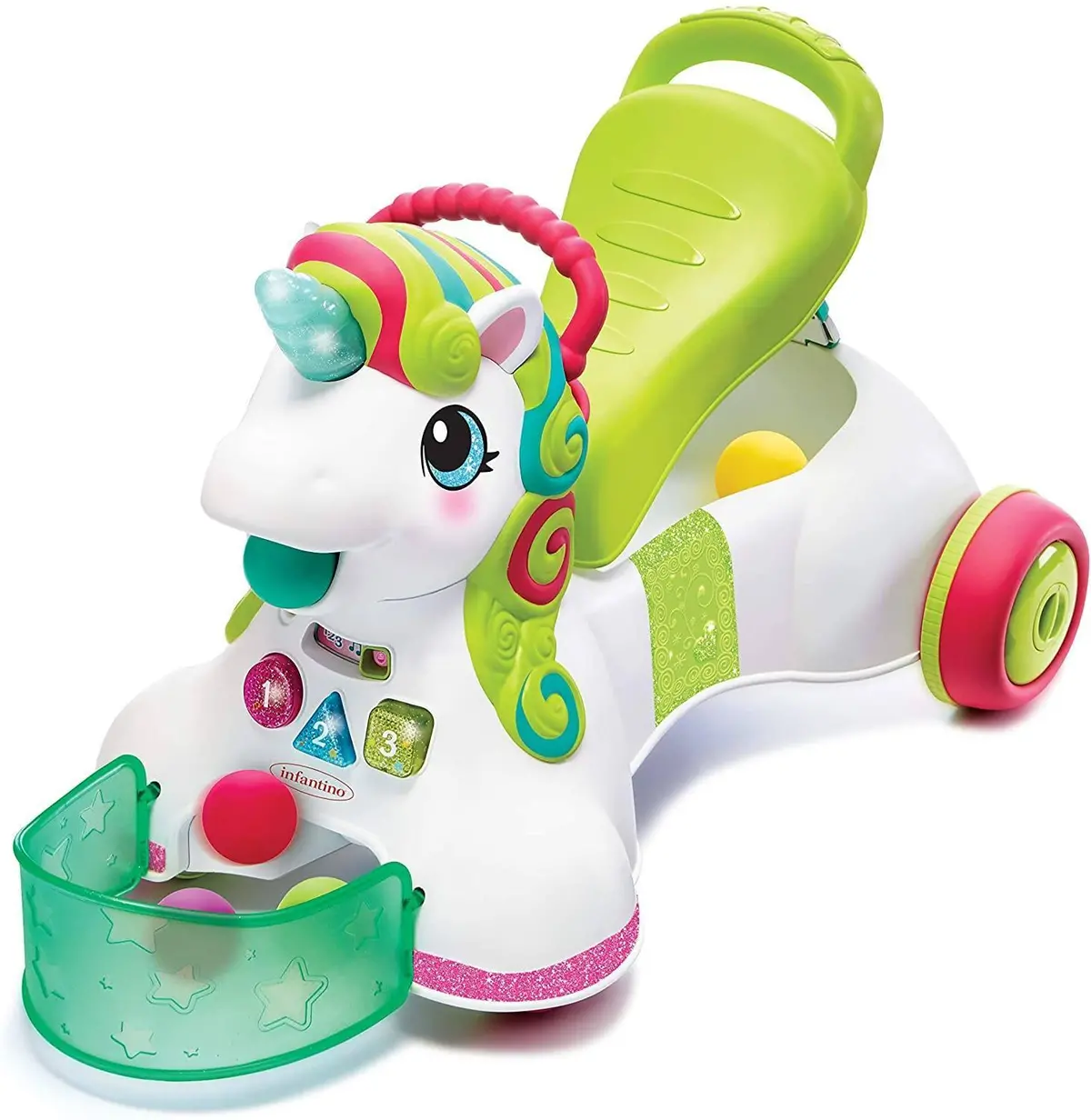 Infantino 3-In-1 Sit, Walk & Ride Interactive Unicorn 1