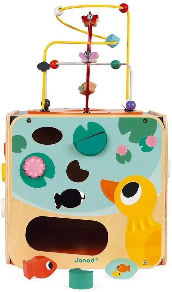 Janod Multi-Activity Wooden Looping Cube Toy 1