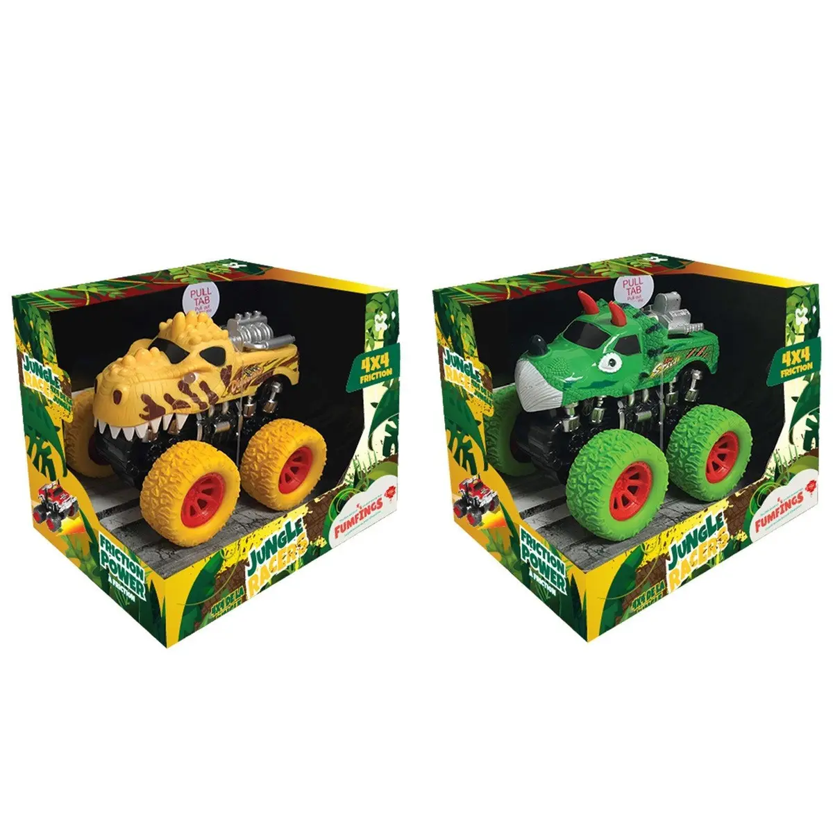 Jungle Racers Dinosaur Friction 4X4 Truck With Sound 16Cm - Assorted 1