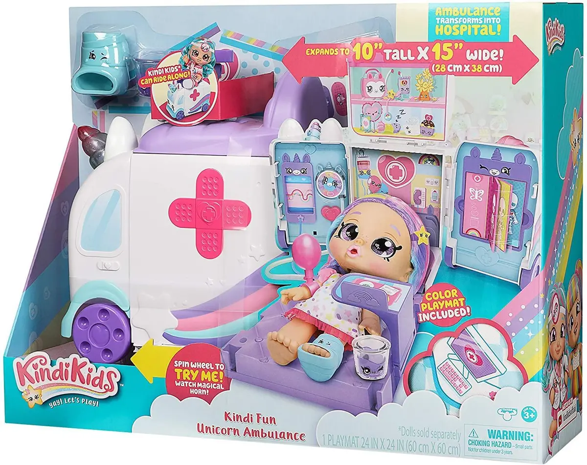 Kindi Kids Hospital Corner Unicorn Ambulance Playset 1