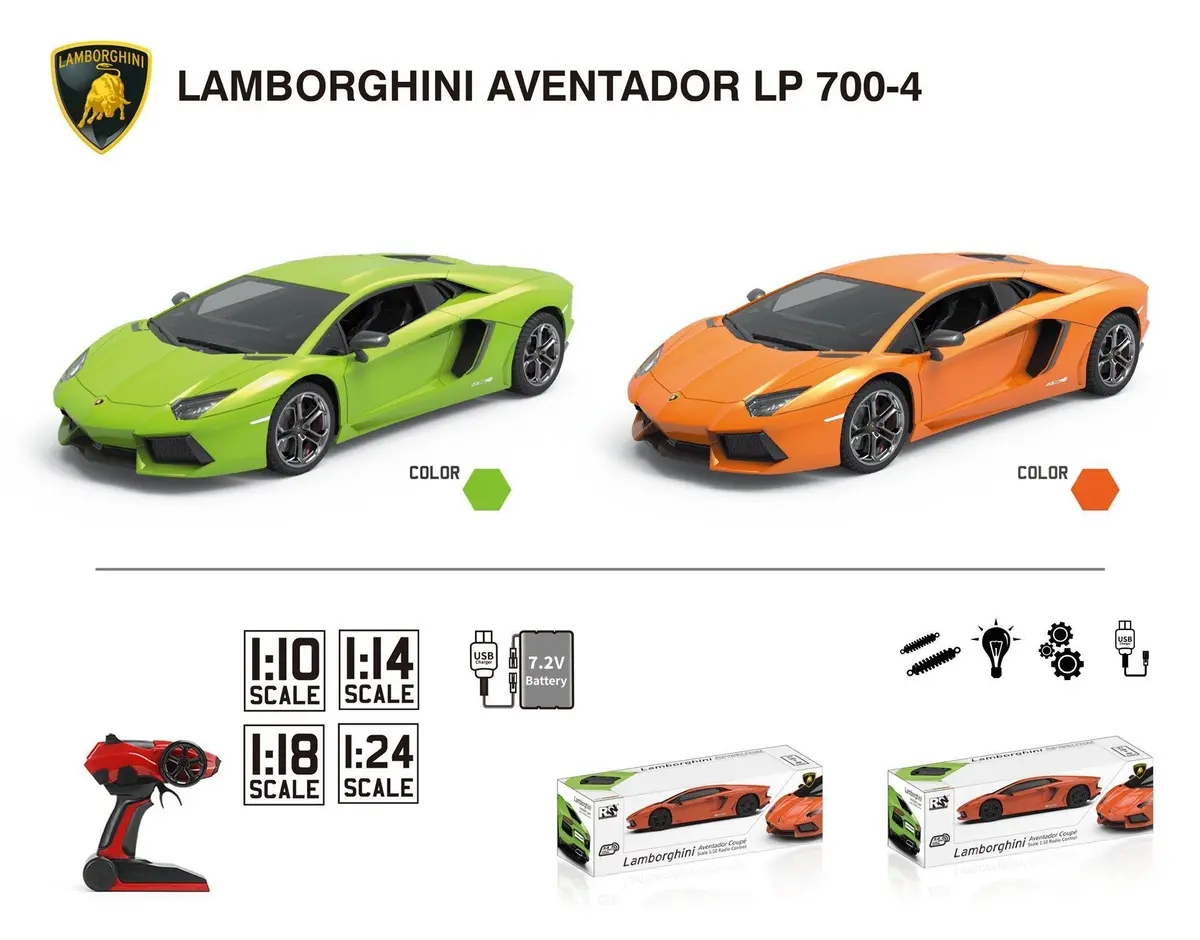 Lamborghini Aventador Lp 700-4 Remote Control Car With Lights 1:18 Scale 1