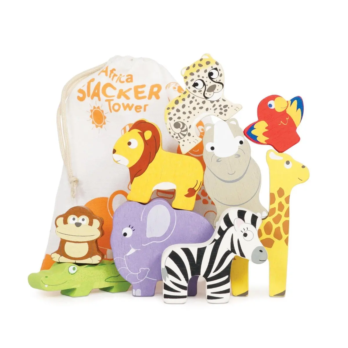 Le Toy Van Africa Stacker & Cotton Bag 1