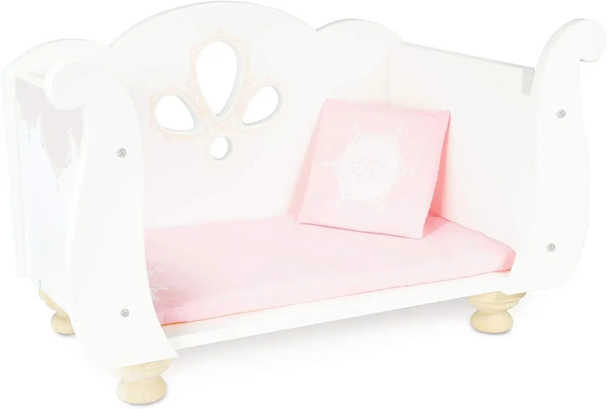 Le Toy Van Beautiful Sleigh Doll Cot 1
