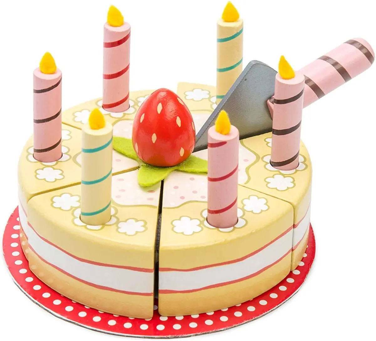Le Toy Van Childrens Wooden Honeybake Vanilla Birthday Cake Pretend Play 1